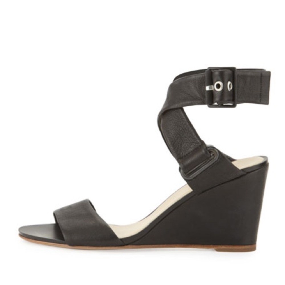 Rag & Bone Damien Black Leather Wedge Heel